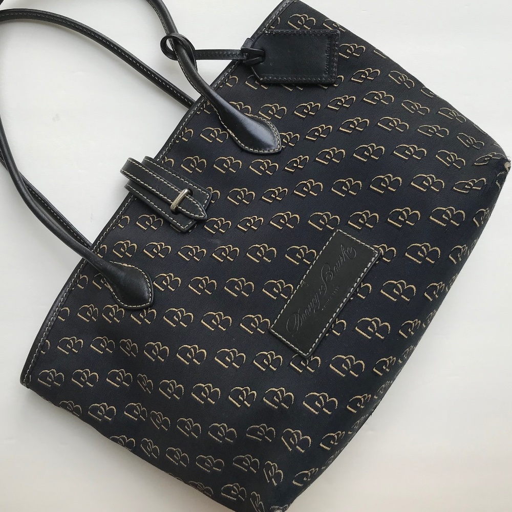 Dooney & Bourke Black Canvas/Leather Shoulder Bag